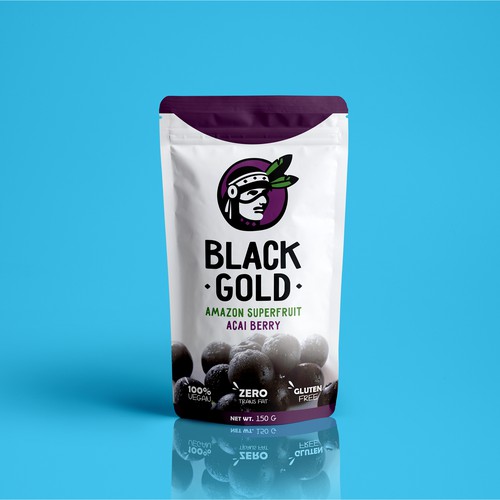 Packaging concept for Black Gold Amazon Superfruit Acai Berry