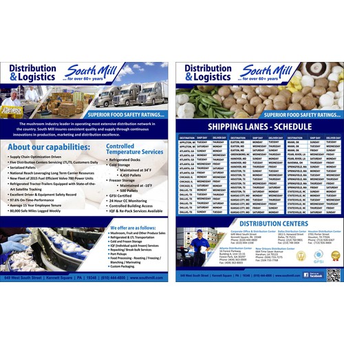3rd Largest Mushroom Grower and Distributor seeking eye catching sell sheet for various services