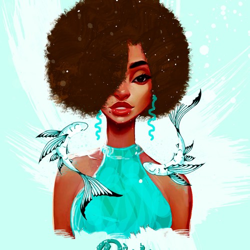 Illustration t-shirt - Zodiac girl