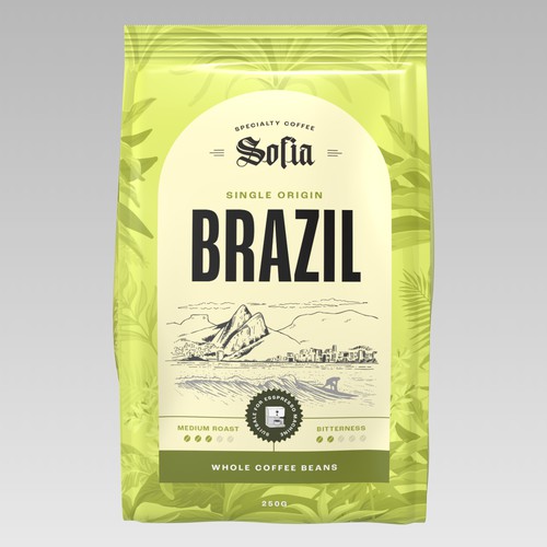 Vibrant Packaging Design for Coffee Brand