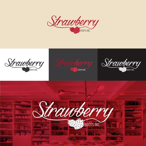 Logo design for Strawberry boots inc.