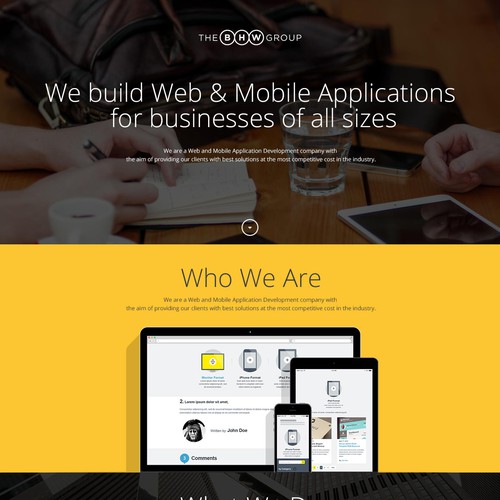 New website design for web and mobile app company