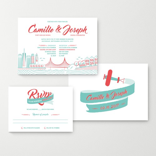 San Francisco wedding invitation