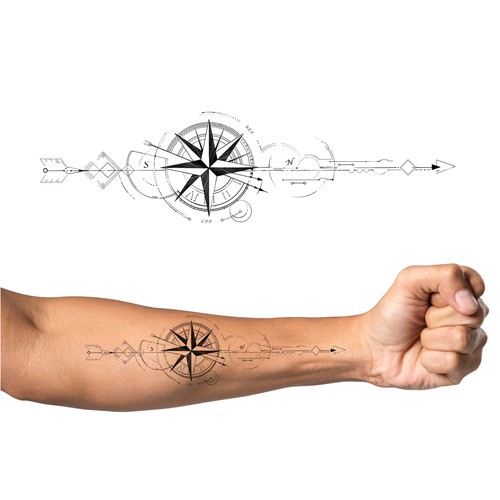 Arrow Compass Tattoo