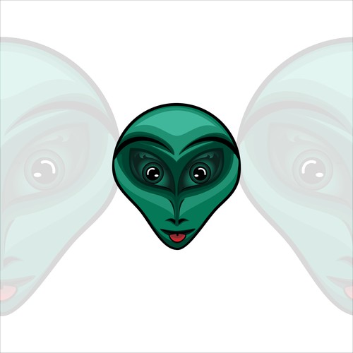 Cool Trendy Alien Head Logo