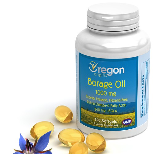 Amazon product image for a bottle of borage oil softgel capsules