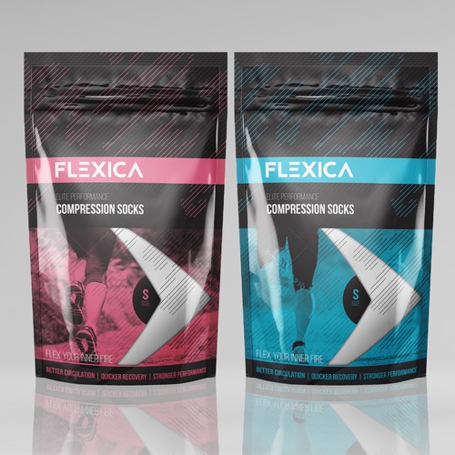 FLEXICA needs a bold and modern packaging design for sports compression socks