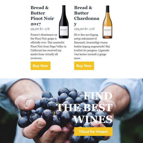 Email template for a Wine Shop