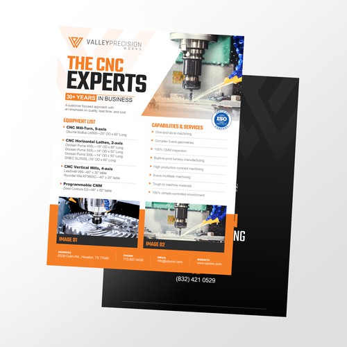 Professional, modern brochure for a growing manufacturing company