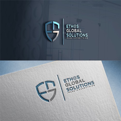 Simple and modern logo for ETHOS GLOBAL SOLUTIONS