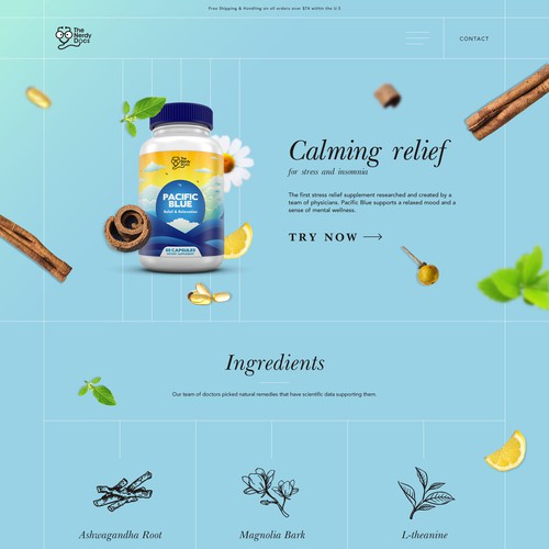 Landing page for Anxiety Supplement