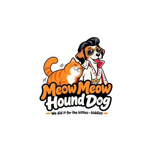 Fun cat and elvis hound dog logo to use on apparel and race car livery