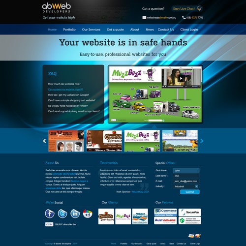 Sleek, contemporary design for a business that designs websites!