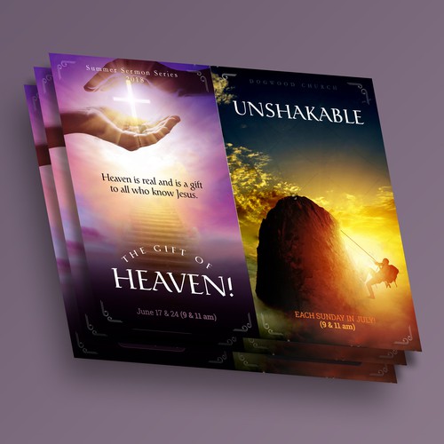 Heaven and Unshakable sign for two summer sermon series.