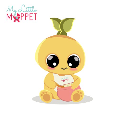 Cute chubby mascot design for a baby food product