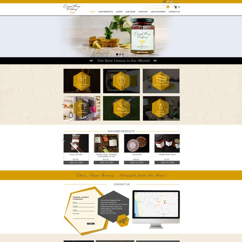 web site concept for honey bee company