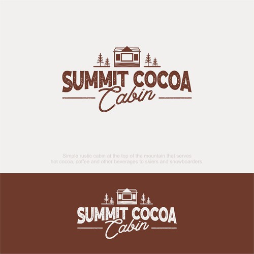Mountain Top Rustic Cocoa Cabin Logo Design