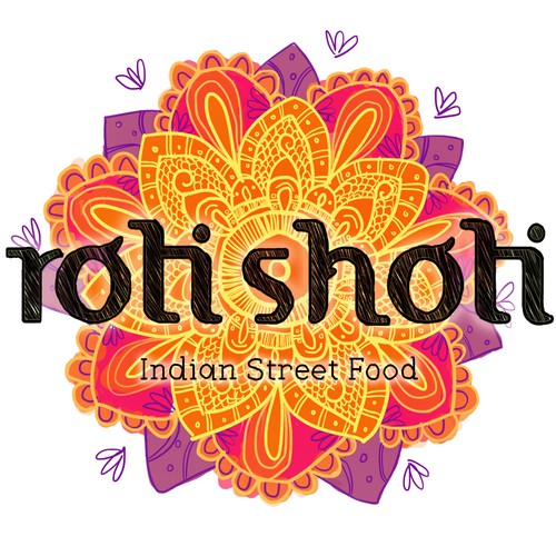 Retro Bollywood Style Indian street-food Logo