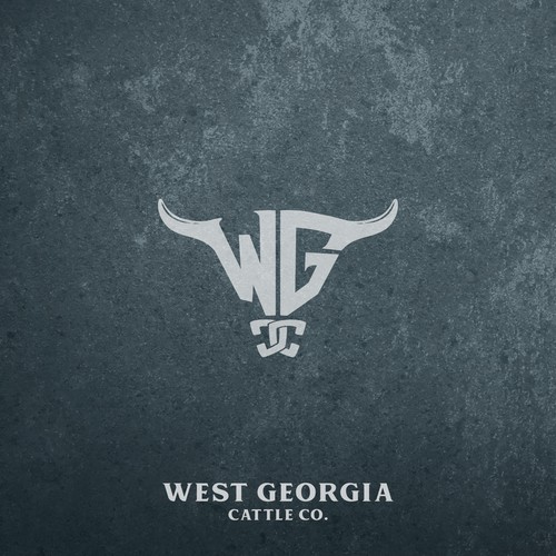 combination between classic and modern monogram logo concept for West Georgia Cattle Co.