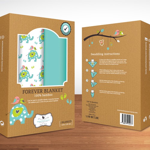 Colorful modern package: Unisex SwaddleBaby Blankets
