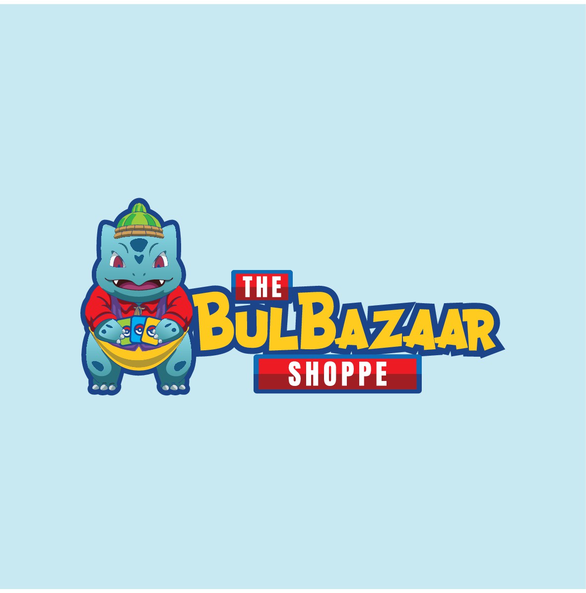 Design a fun, original, and captivating Pokemon TCG business logo inspired by Bulbasaur!
