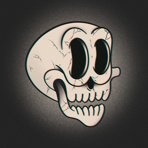 Skull in the style of old Disney