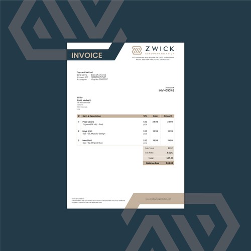 Invoice design