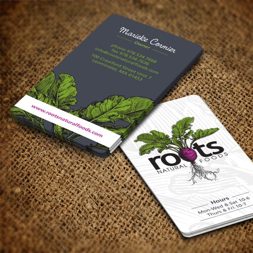 Roots Natural Foods needs a new unique amazing business card