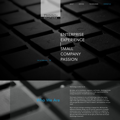 web redesign project for "Transeo solutions", tech enterprise