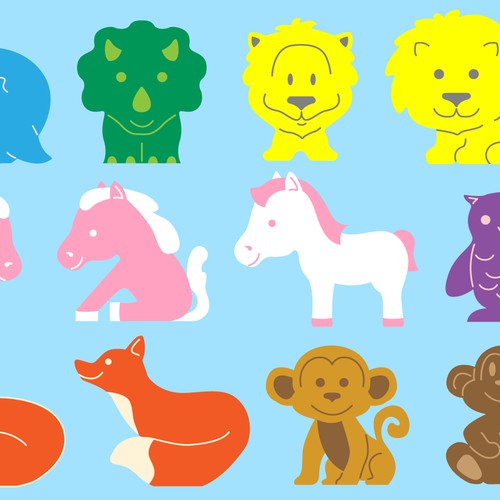 Design of animals for children's tables