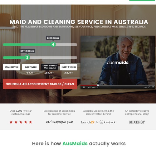 Modern, Startup Website for AusMaids!