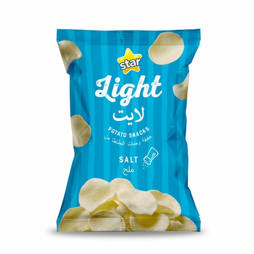 Embalagem de chips Star Light.