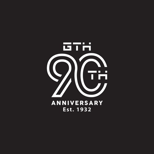 Modern t-shirt design to promote 90th anniversary
