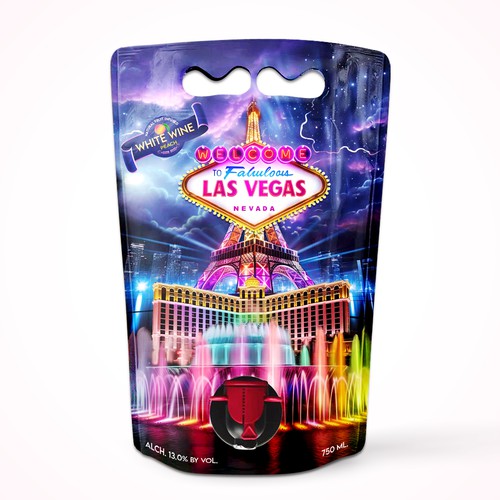 Las Vegas themed Wine Pouch