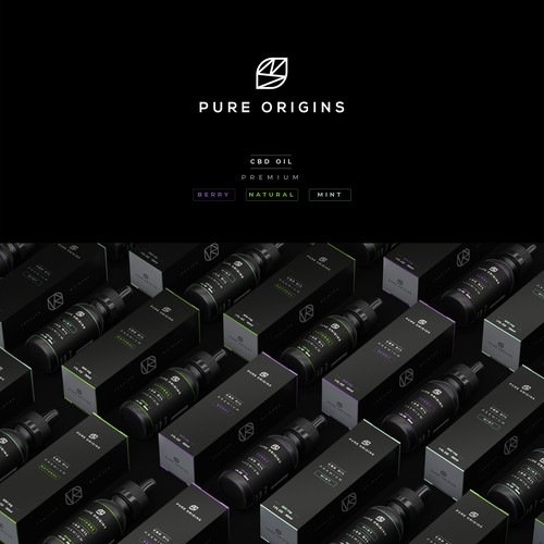 Pure Origins CBD OIL Packaging and Label Design