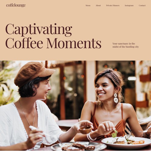 Clean and sophisticated website for Coffeelounge