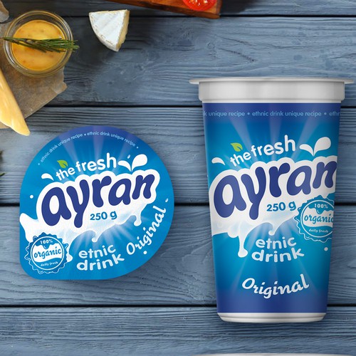 Ethnic drink Ayran, packaging design