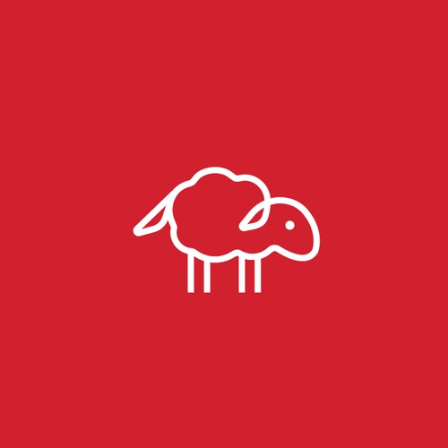 Sheep logo with line
