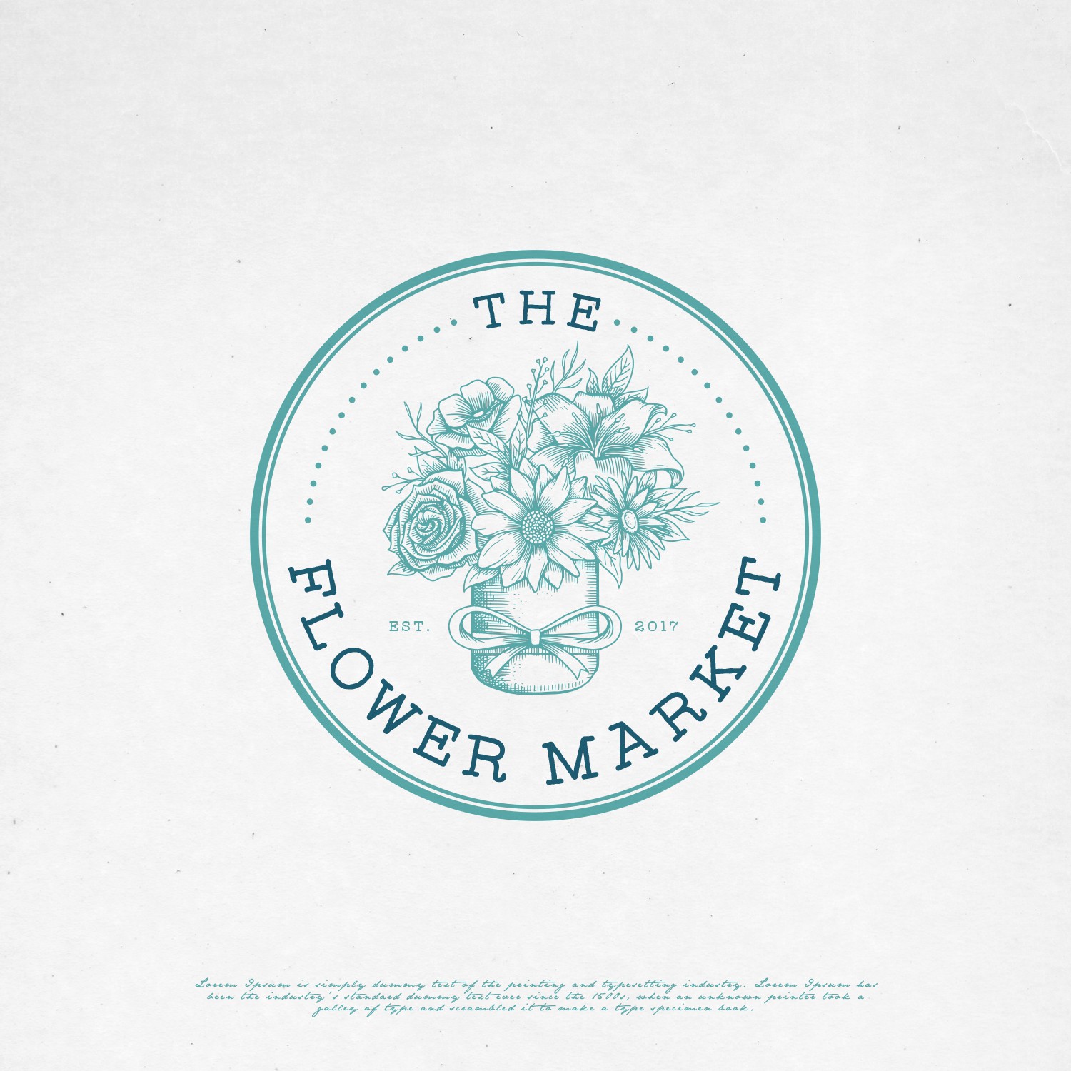 the flower market retro flower feminine logo