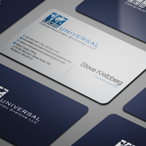 Business card for Universal Construction Systems, LLC