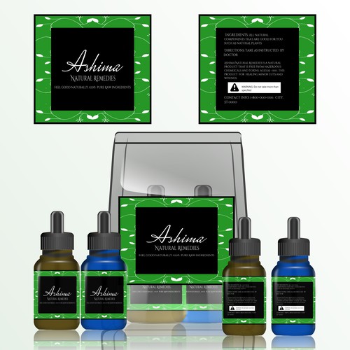 Ashima Natural Remedies Design Label green