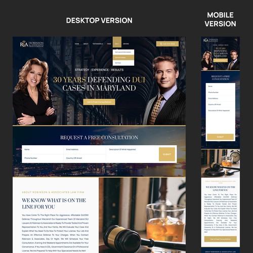 DUI LAW Landing Page Design