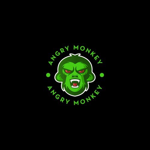 angry monkey logo design