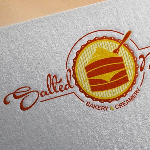 Create a capturing vintage logo for Salted Malted Ice Cream Bakery