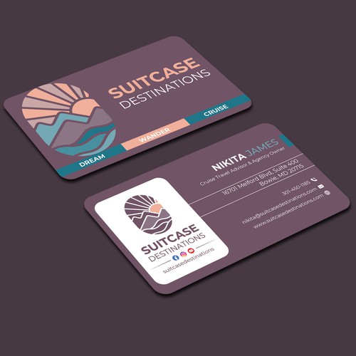 Design a Creative Business Card for a Modern Cruise Travel Agency