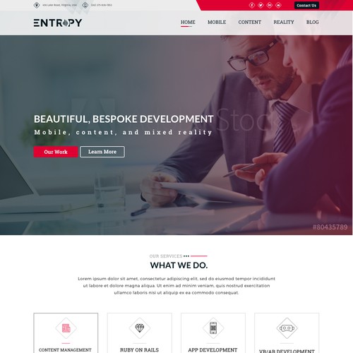 Landing page design contest entry