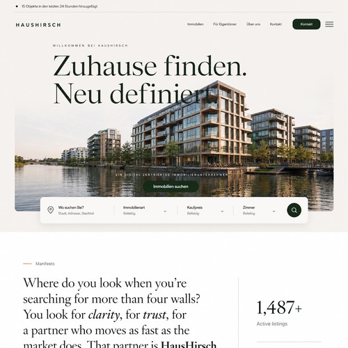 HausHirsch — Premium Real Estate Homepage