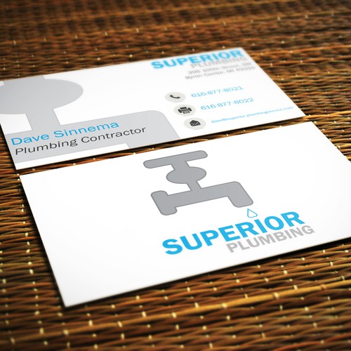 Plumbing business card design 