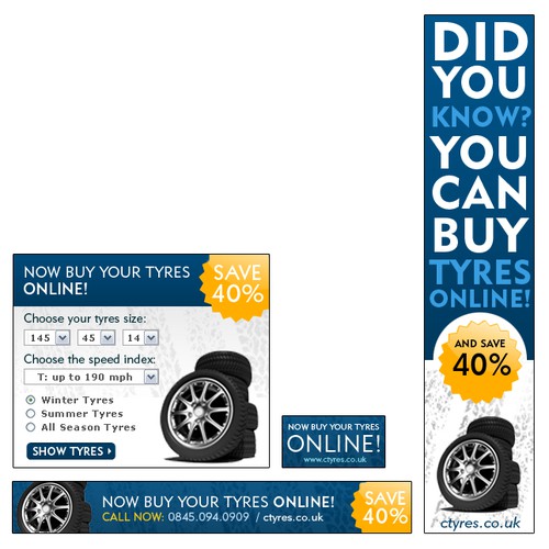 Banner Designs For Online TYRE RETAILER 