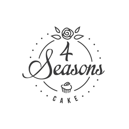 Simple yet elegant logo for a floral cake shop